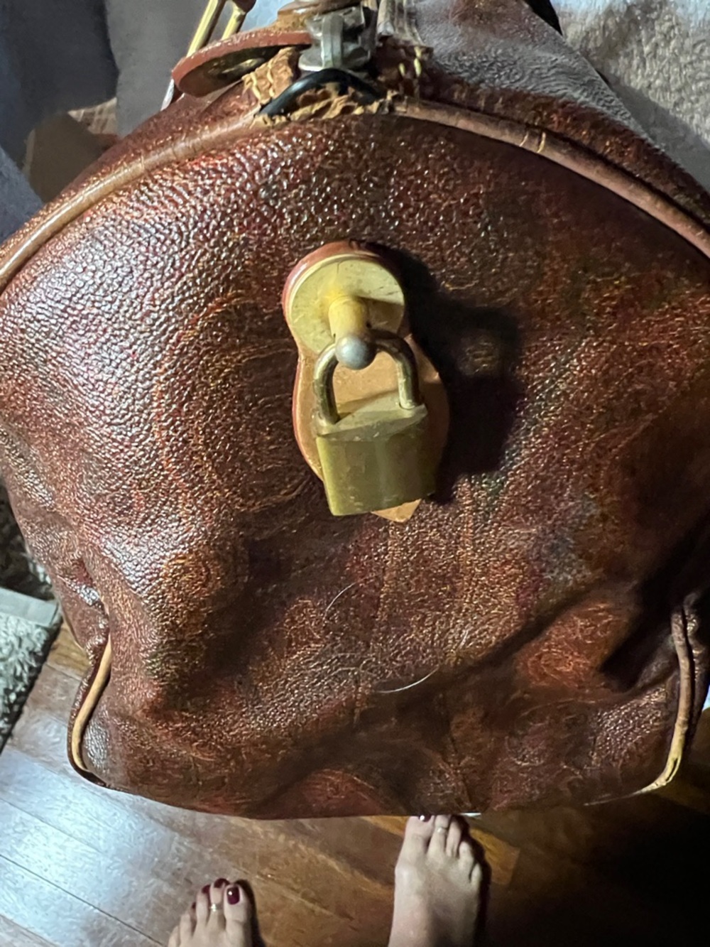 Etro Leather Duffel Travel Bag - Brown - Picture 8 of 11